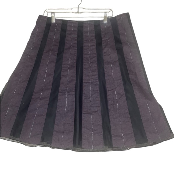 Vintage Old Navy Purple Mesh Panel A Line Below Knee Skirt 14 Goth Vampy Witchy - Picture 1 of 6